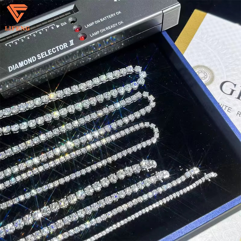 GRA Past Diamond Tester VVS Moissanite 925 Silver Bling Tennis Chain Iced Out Hip Hop Men Women Bracelet