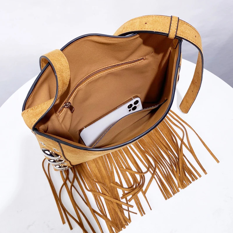 Rivet Tassel Messenger Bags For Women er Handbags And Purses In Bohemian Faux Suede Shoulder Crossbody 250313