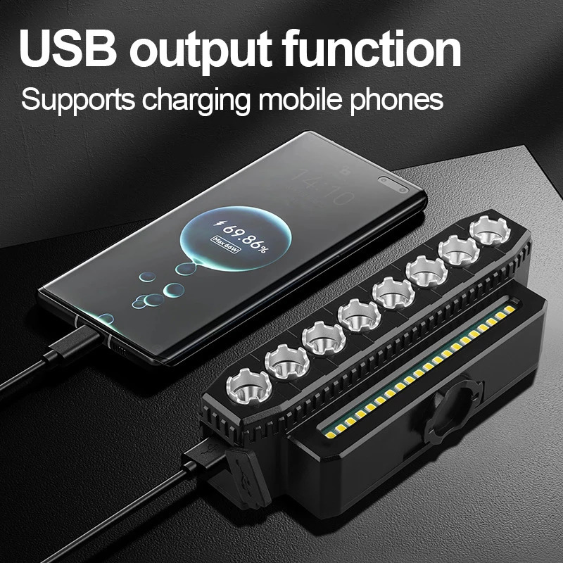 USB charging MTB headlights LED bike lights waterproof horns 250314 - view 6