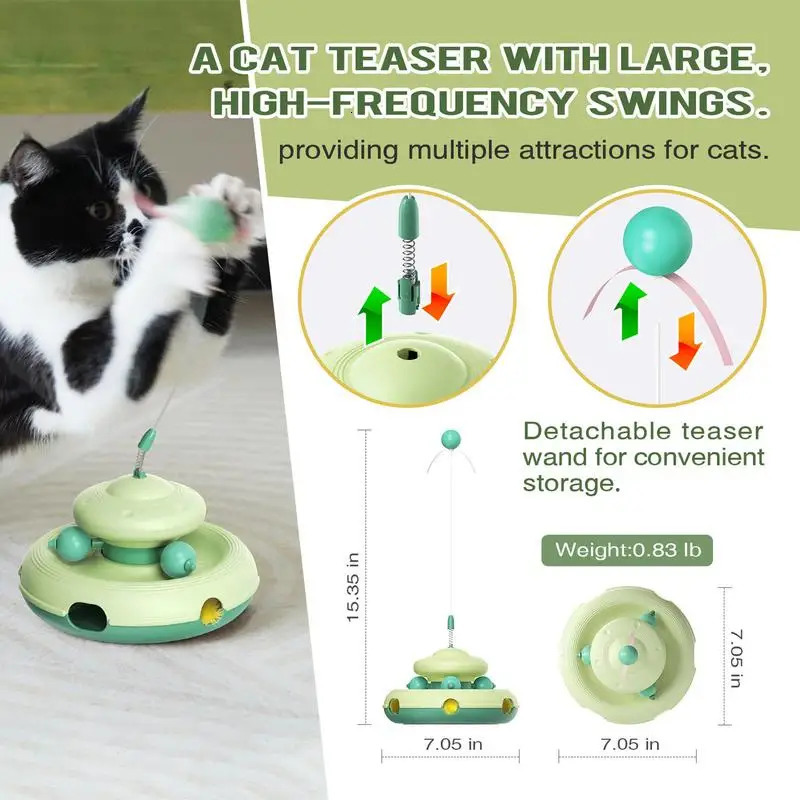 Rotating Cat Teasing Colorful Cat Self Entertainment Toy Portable Animal Rich Ball Fun Pet Supplies 250317