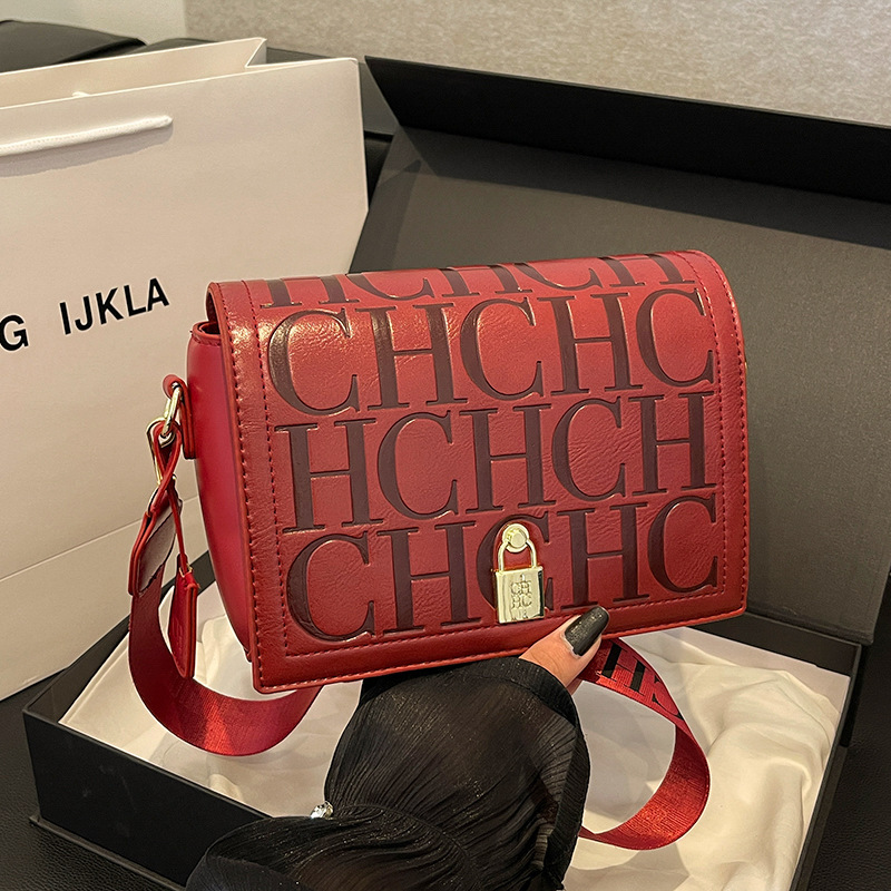 New Trendy Women's Stylish And High-End, Wide Strap Square Bag, Single Shoulder Diagonal Cross Bag