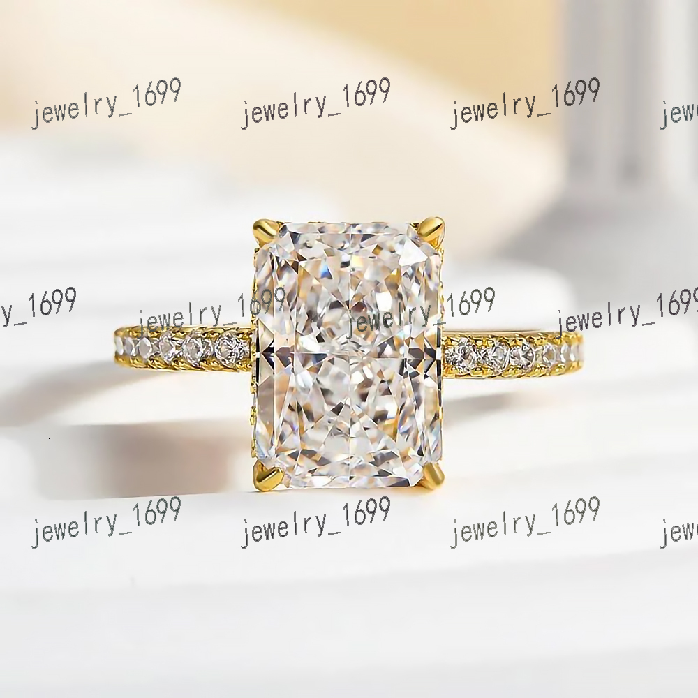 Wholesale D Color VVS1 2.0ct Radiant Cut Moissanite Jewelry Original Diamond 925 Silver Ring for Women