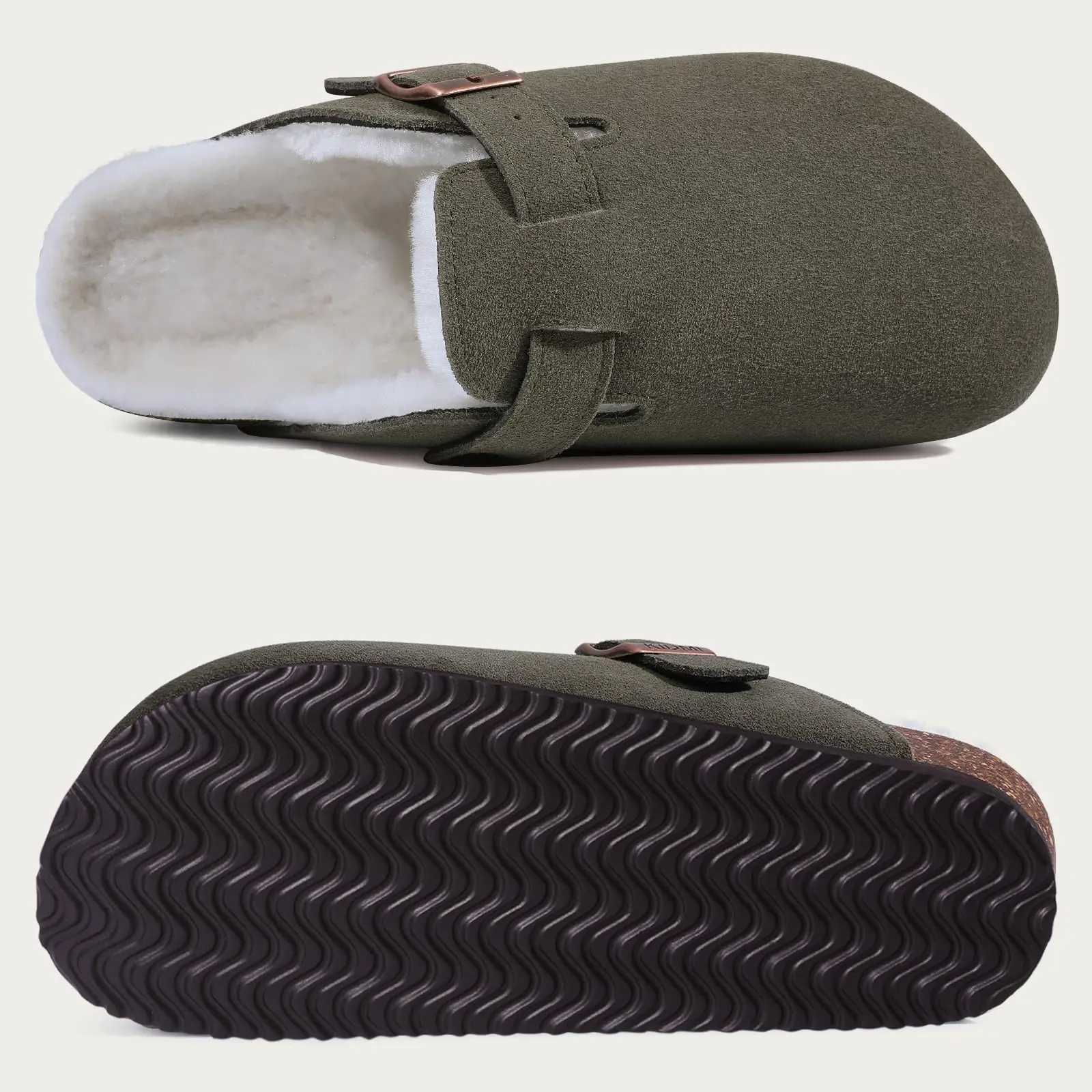 KIDMI mens suede leather Mes cork foot pad sandals with arch support Fi Nslip outdoor beach shoes Y250317