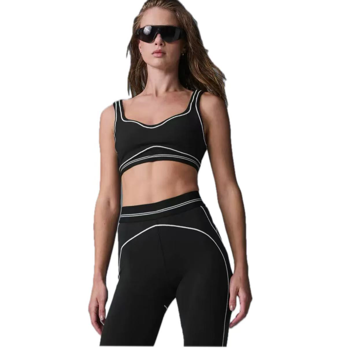 Yoga set clothing sports fitness have breast pad underwear skin close align bralette lingerie women's outside jump runing high waisted bottoming pants workout sets