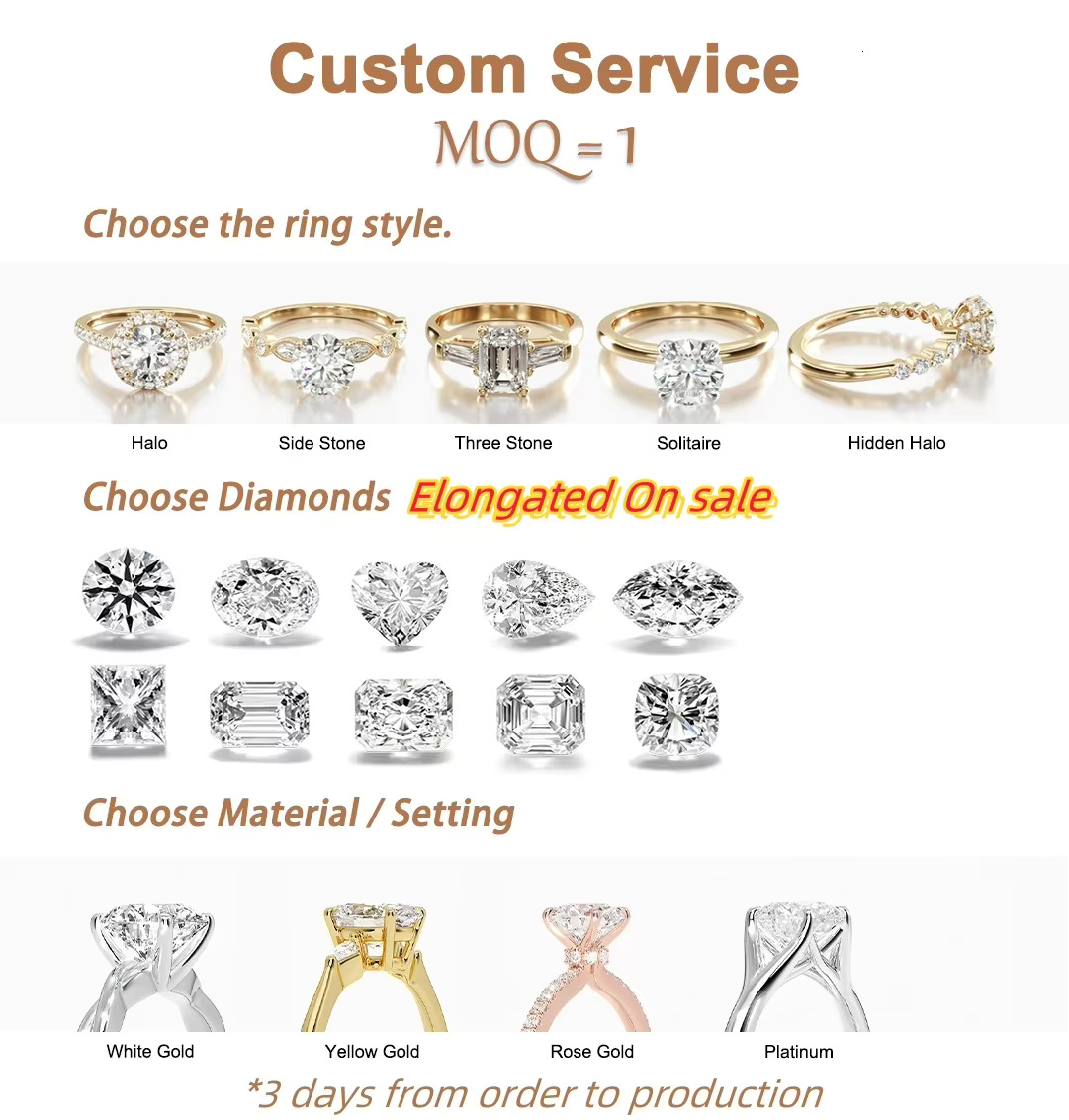 Gia Igi Certified Cvd HPHT Lab Grown Created Diamond 14k 18k Solid Gold Rings Solitaire Engagement Ring Jewelry for Women