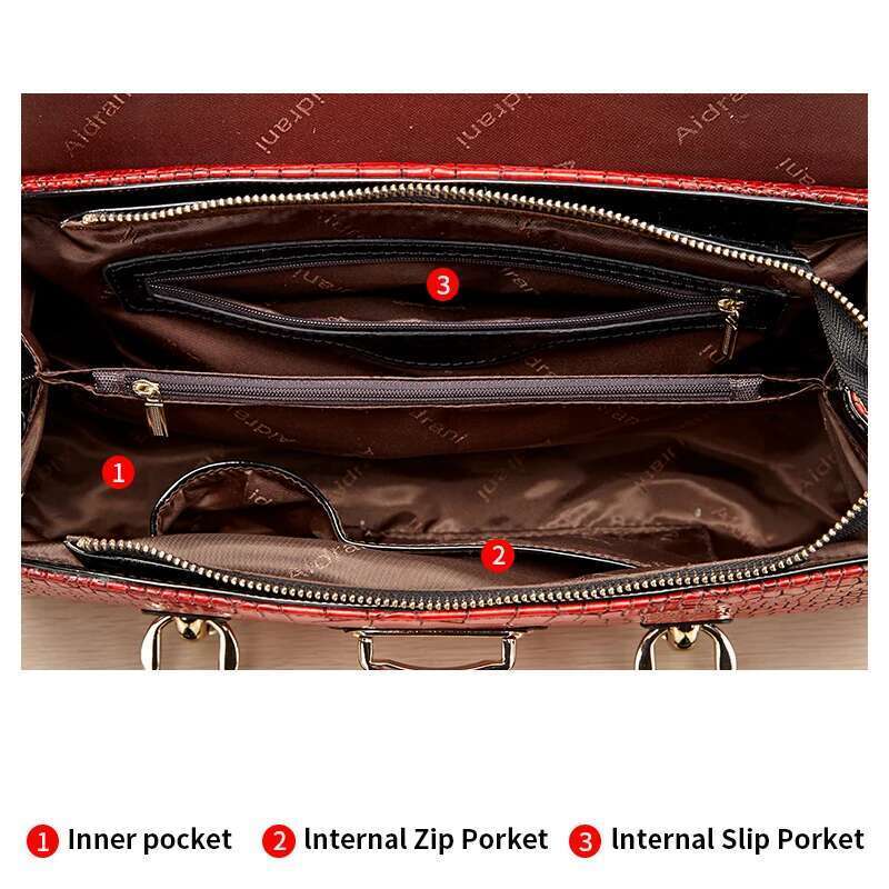 Women's Bags Aidrani Fashion Light Cowhide Women's Handbag with Large Capacity Red Casual Versatile One Shoulder Crossbody Stick Bag
