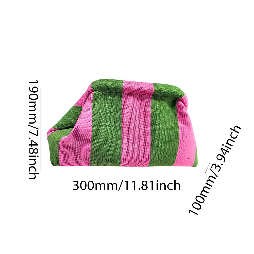 Small Crochet Handbag for Women Summer Beach Knit Stripe Purse Knitting Hobo Boho Dumpling Lady Woven Clutch Bag Purses 250311