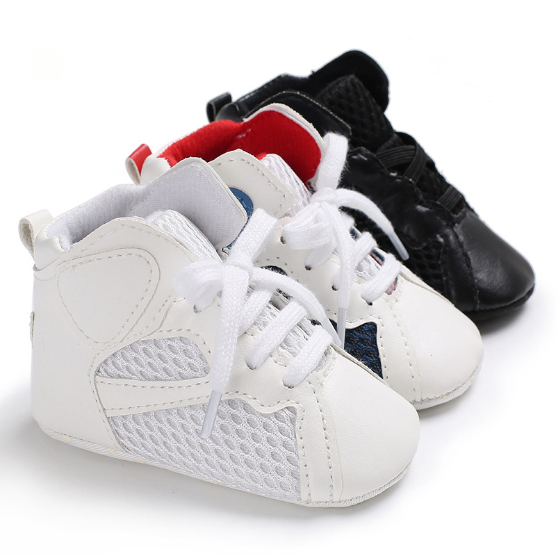Newborn Baby Boys Shoes for 1 Year Footwear with Striped Infant Casual PU Leather Toddler Soft Sole Girls Sneakers First Walkers