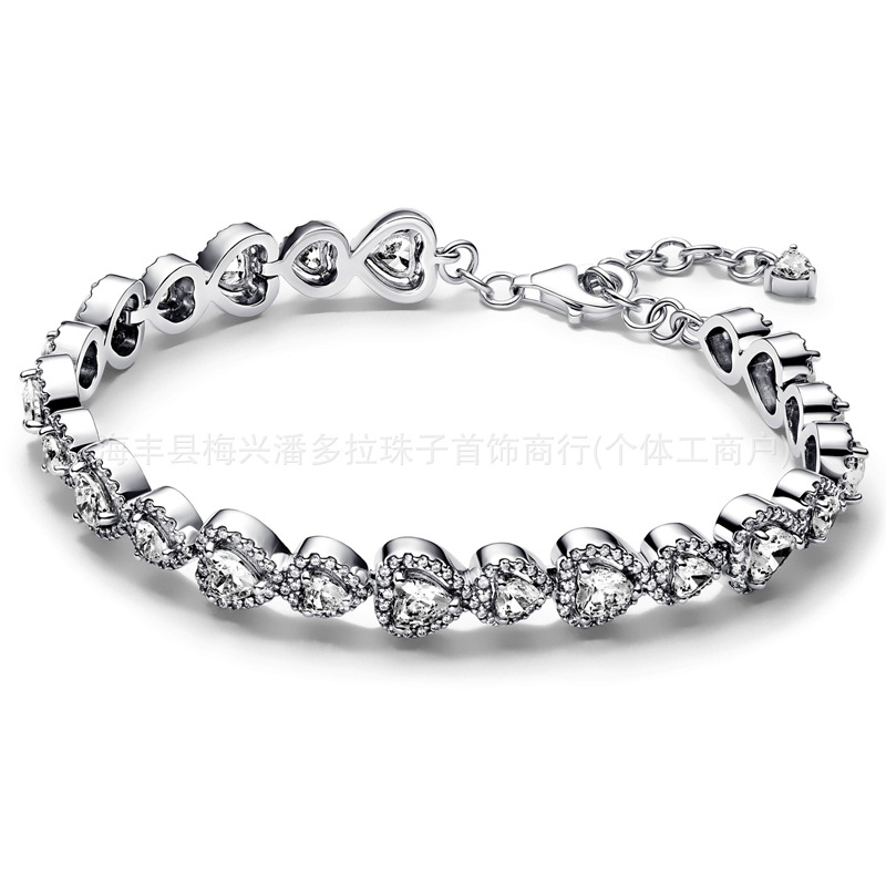 925 Sterling Silver New Love Heart Adjustable Bracelet Elegant Versatile Bracelet Suitable for Women Jewelry Fashion Accessories