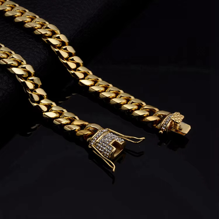 Hot Selling Hip Hop Chain New Dubai 24K Gold Jewellery Cuban Men Chain Necklace