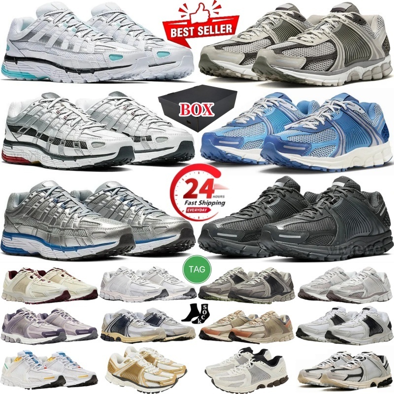 Designer Shoes P6000 Mens Trainers vomero 5 Women Sneakers Metallic Silver Triple Black White Smoke Grey Outdoor Sports Trainer Casual shoes Running shoes With box