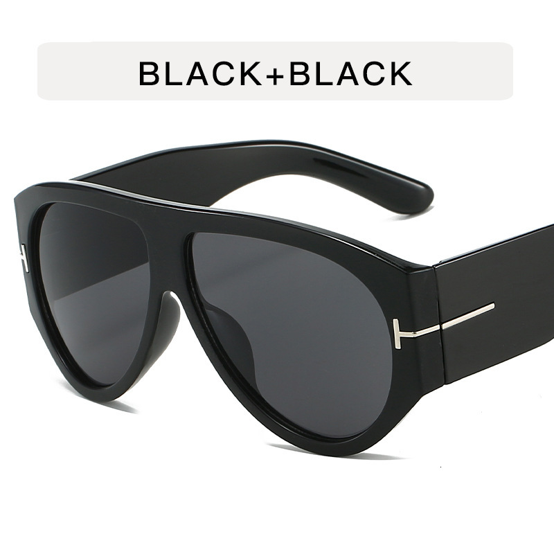 Large T-Shaped Nail Toad Mirror Thick Frame Men's Pilot Ins Fashionable Trendy Sunglasses Women
