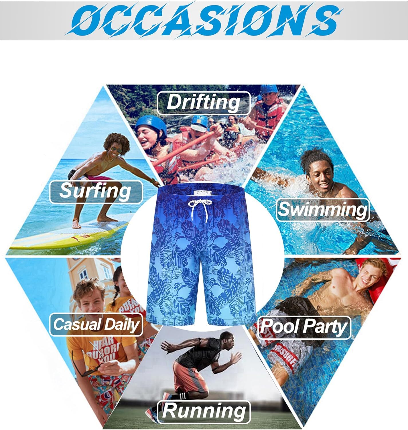 Men's Swim Trunks Dry Swimsuits Beach Bathing Suits Swim Board Shorts cool fashion