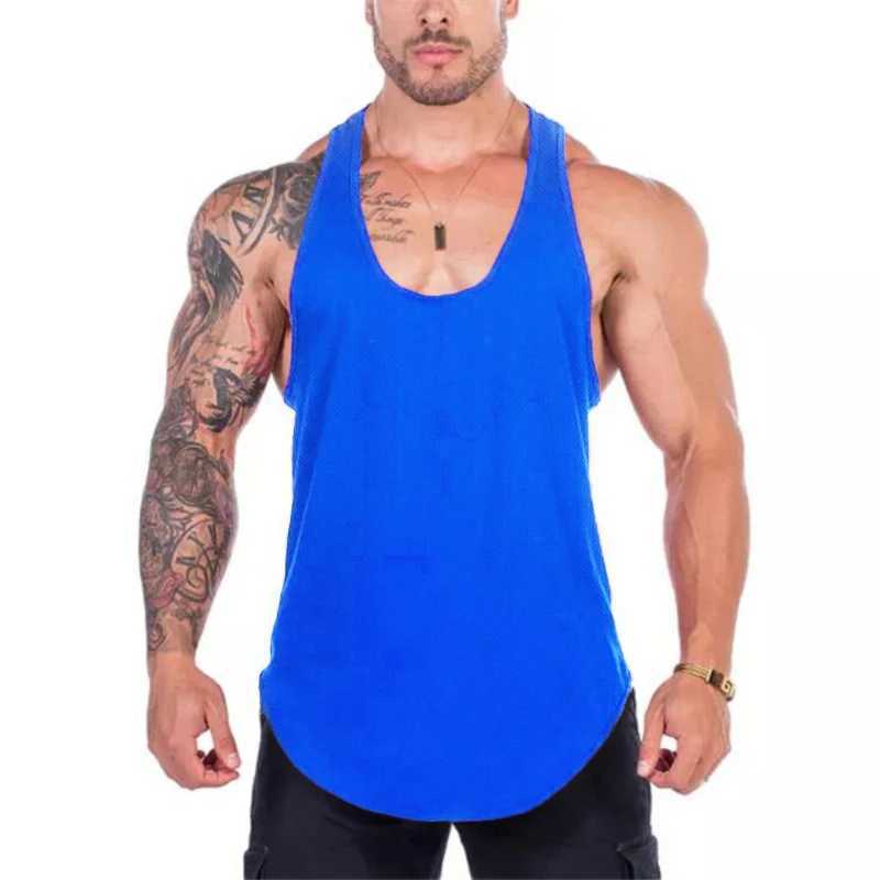 New Summer Mesh Tank Top Mens Gym Stringer Fitness Clothing Y Back Bodybuilding Vest Workout Singlets Muscle Sleeveless ShirtT250317