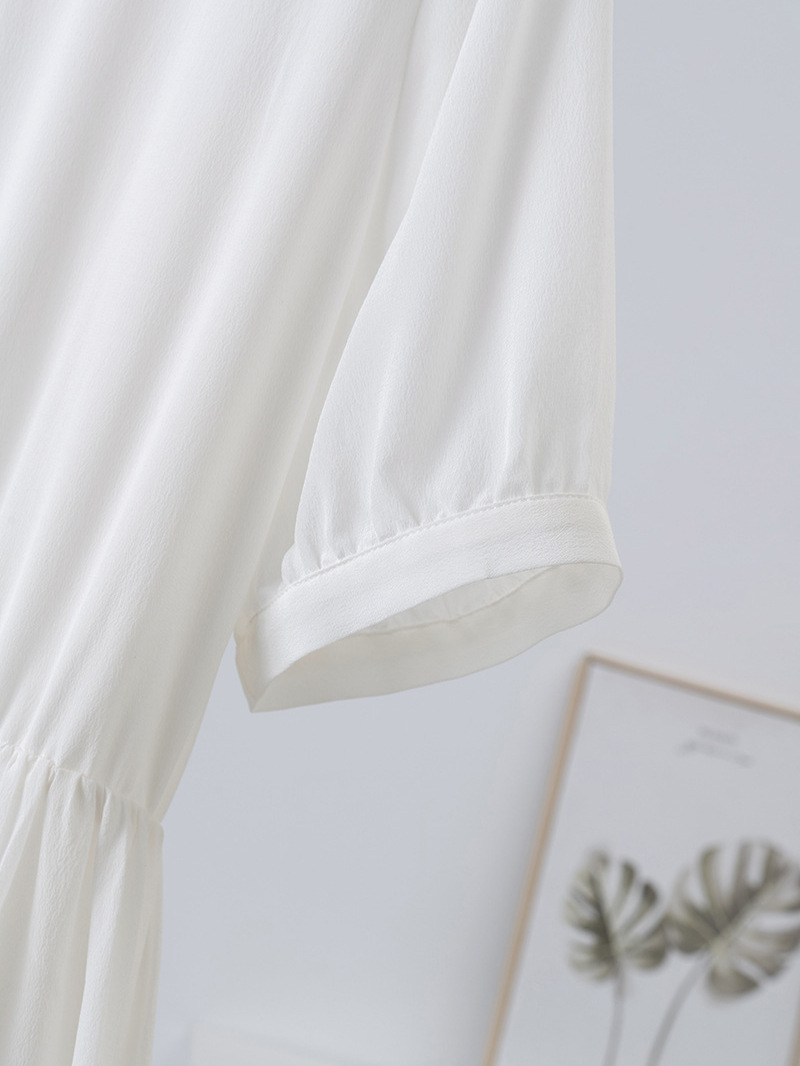 L18025 New high waist slim summer mulberry silk dress women's loose white skirt