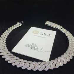 necklace moissanite chain Heavier Big Guy 20mm 4 Row Dias Cuban Necklace Sterg Sier Iced Out Vvs Moissanite Dia k Chain