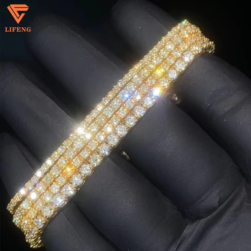 GRA Past Diamond Tester VVS Moissanite 925 Silver Bling Tennis Chain Iced Out Hip Hop Men Women Bracelet