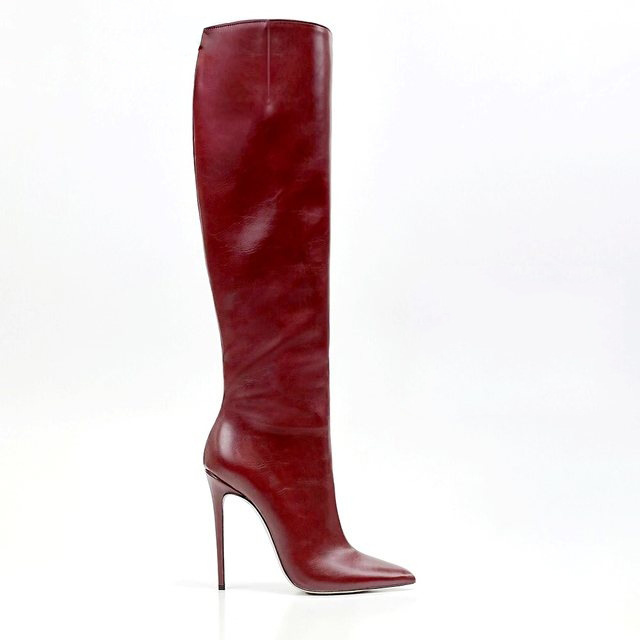Genuine Leather Heels Solid Knee High Boots Slip On Women Sexy Designer Winter Autumn Casual Shoes