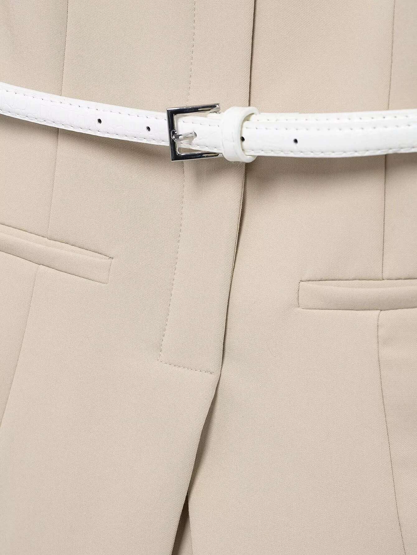 DEEABAE New Spring And Summer French Style High-End Waist Slim Fit With Belt Two-Piece Sleeveless Short Dress