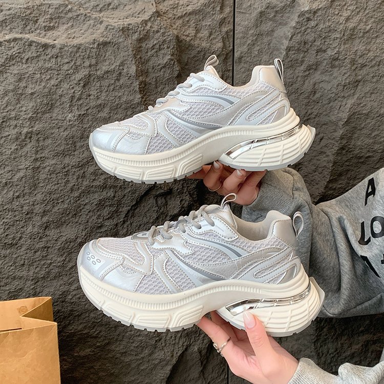designer casual shoes women womens sliver beige comfort breathable indoor outdoor sports trainers sneakers new