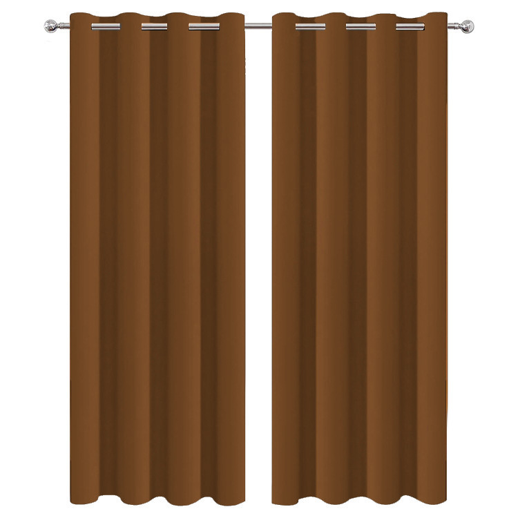 T0366 1pc Solid 100% Blackout Curtain with Grommets, Total Privacy Drapes for Bedroom, Beautiful Curtains for Living Room