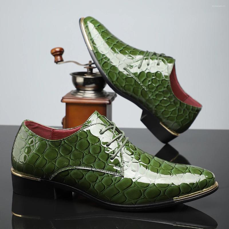 Dress Shoes Green Formal Wedding Men Large Size 46 47 48 Male Fashionable Business Suit Spring Gentleman Evening Oxfords