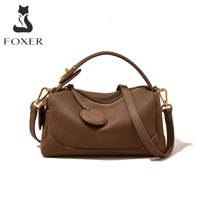 FOXER Lady Design Cowhide Shoulder Bag High Quality Women Small Handbag Brand Genuine Leather Tote Stylish Female Crossbody Bags