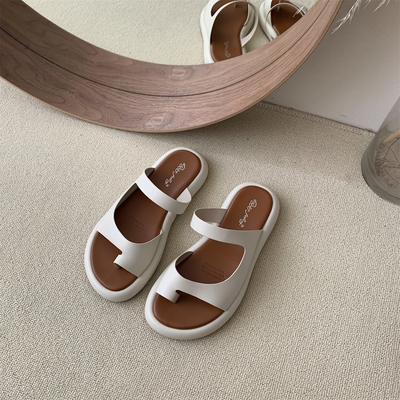 Free shipping new slippers women sandals thick sole breathable comfortable fashion daily outdoor beige black khaki