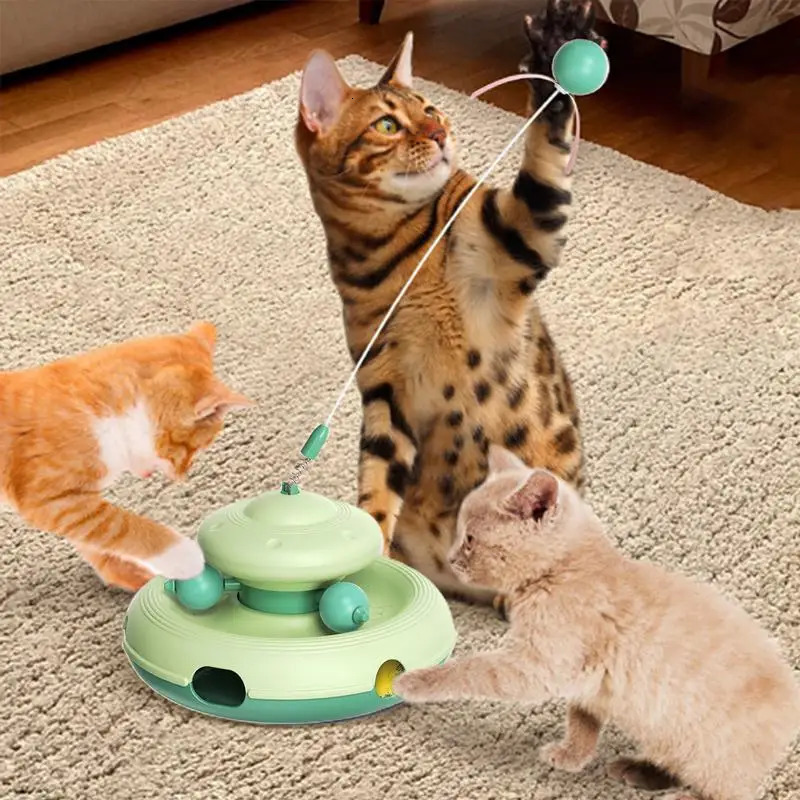 Rotating Cat Teasing Colorful Cat Self Entertainment Toy Portable Animal Rich Ball Fun Pet Supplies 250317
