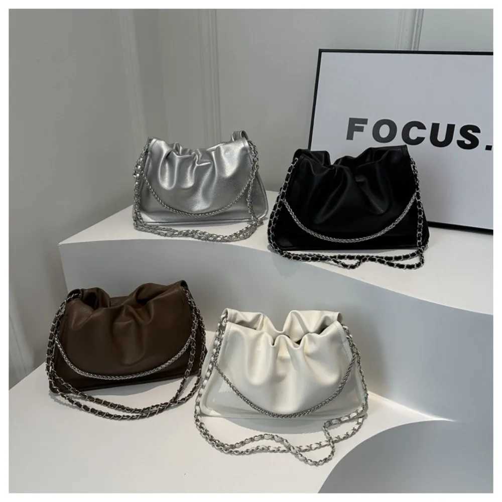 2024 Fi Shoe Bag Large Capacity Warm Fold Bag Fashion PU Leather Chain Bag Y250321