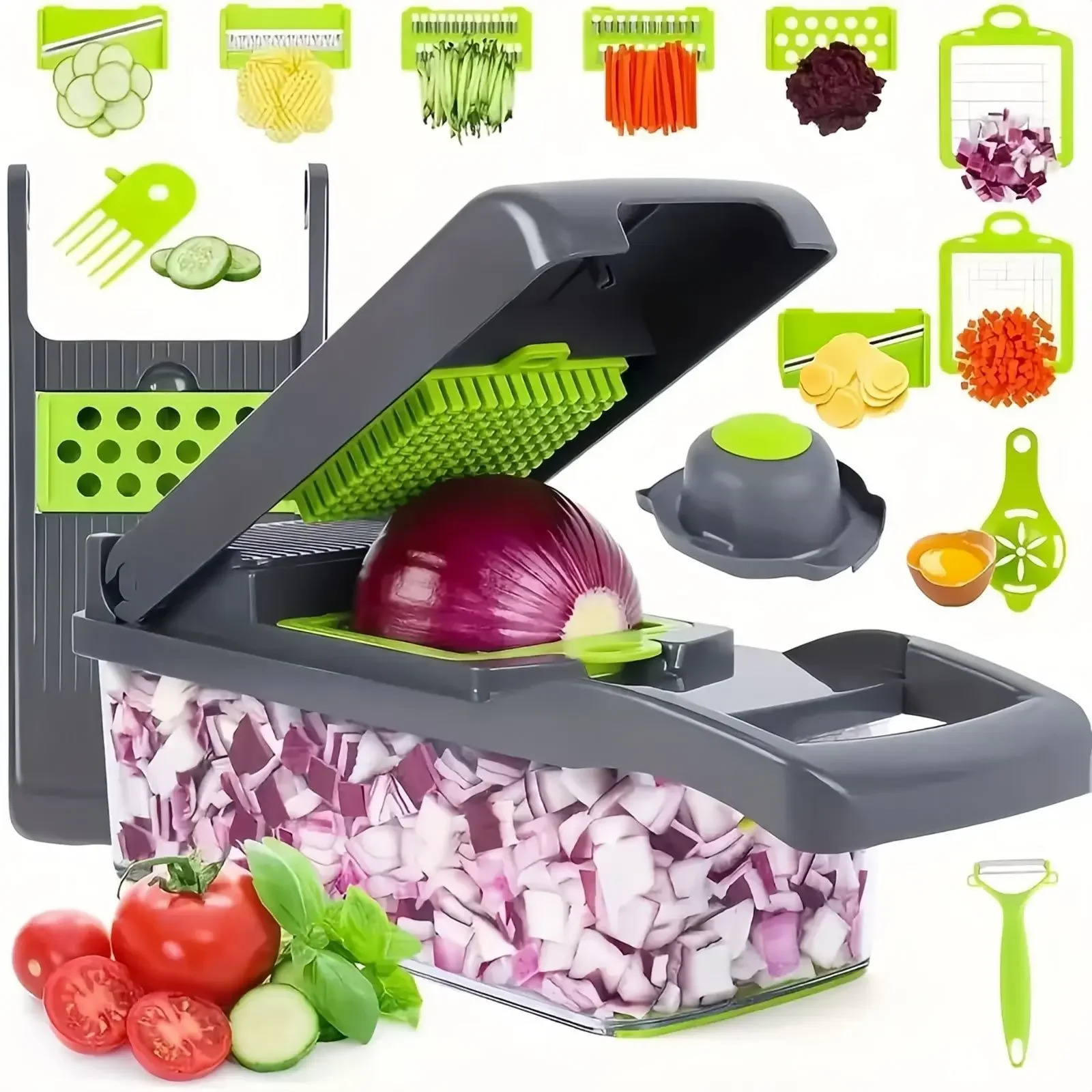 14/16 in 1 Multifunctional Kitchen Artifact Vegetable Cutter Dicer Shredder Grater Slicer Household Kitchen Supplies 250314