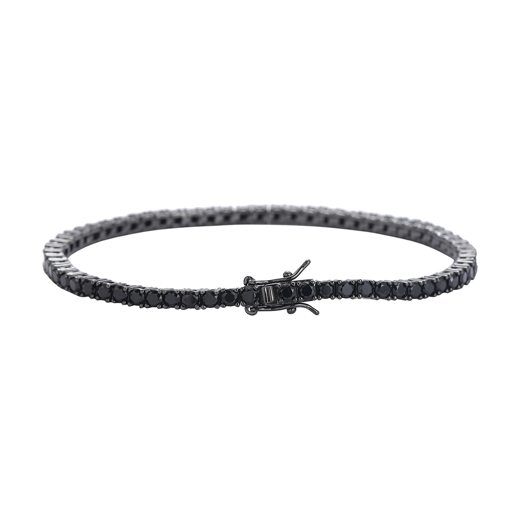 3mm 4mm 5mm Black Zirconia Tennis Bracelets Brass Chain bracelet For Men And Women