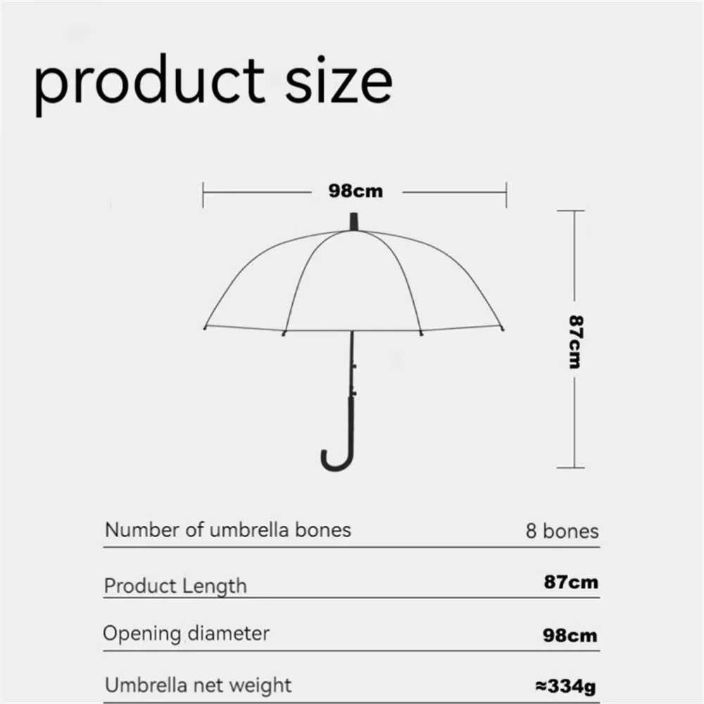 Portable New Long Handle Jellyfish Automatic Umbrella Plastic Unisex Rain Gear Transparent Gradient Unique Beach ParasolC250317