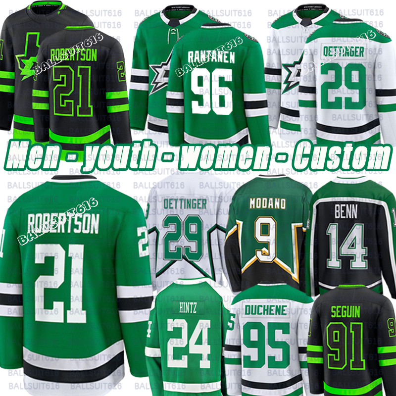 #21 Jason Robertson jersey Mikko Rantanen Stars jersey Jake Oettinger Matt Duchene Jamie Benn Roope Hintz Wyatt Johnston Seguins DallasS Hockey Jerseys