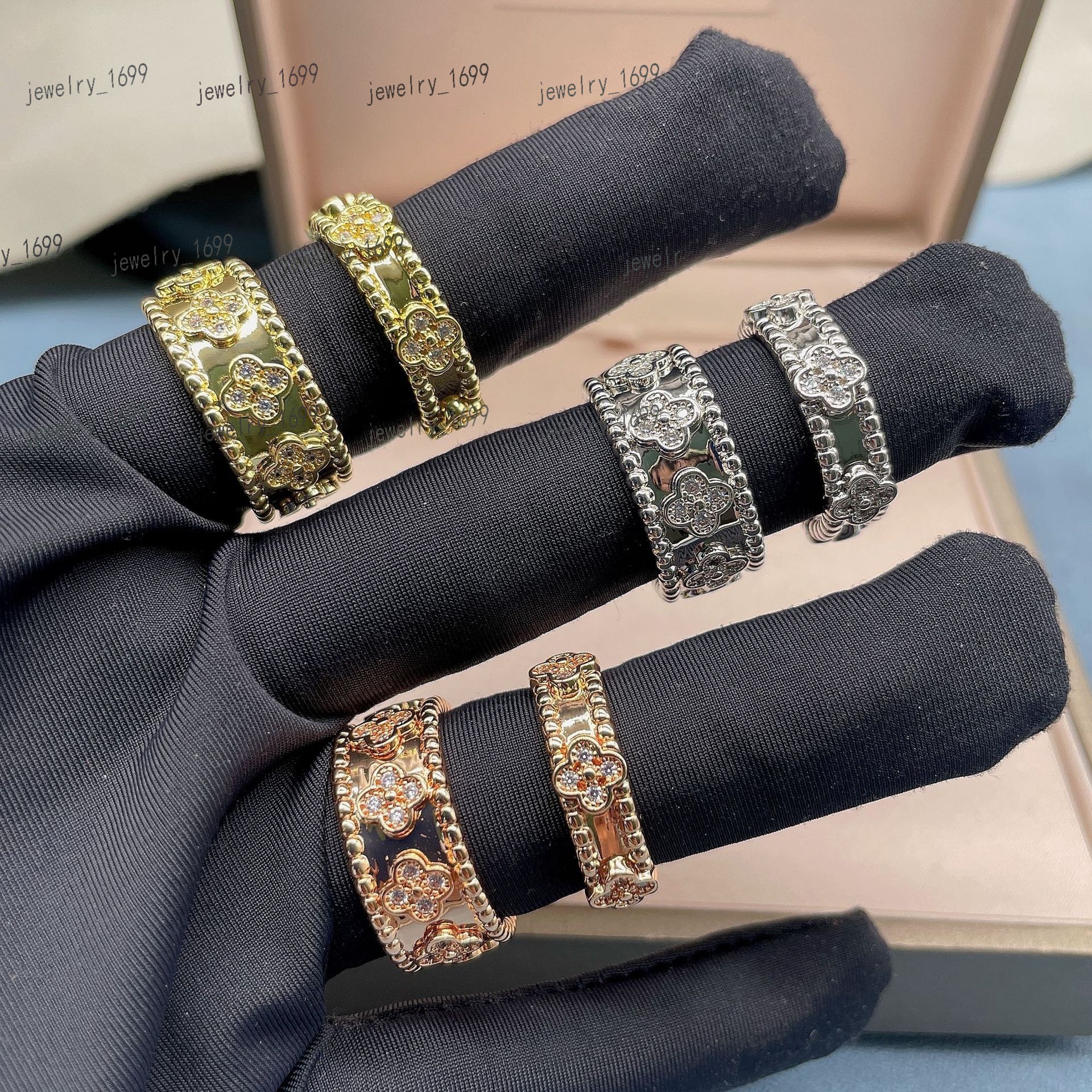 Luxury Brand Designer Ring Kaleidoscope Inlaid Ring Couple Gift Fashion Ring High Jewelry