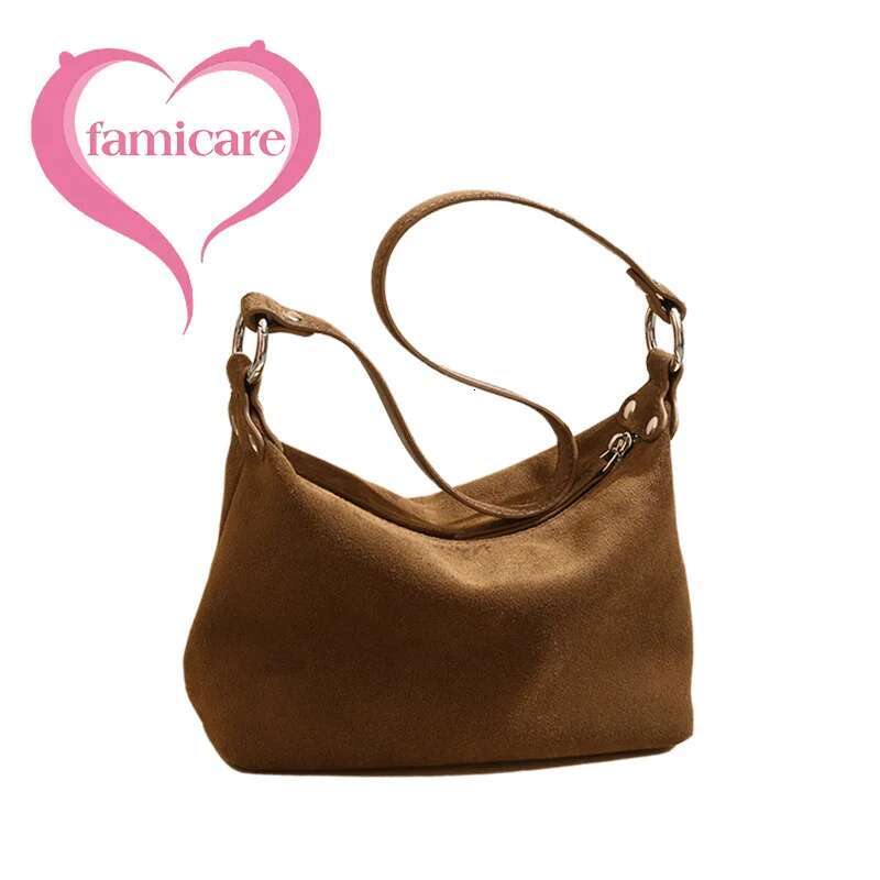 2024 New Women Suede Female Frosted Cowhide Split Leather Single Shoulder Bag Wholesale Lady Trendy Crossbody Messenger