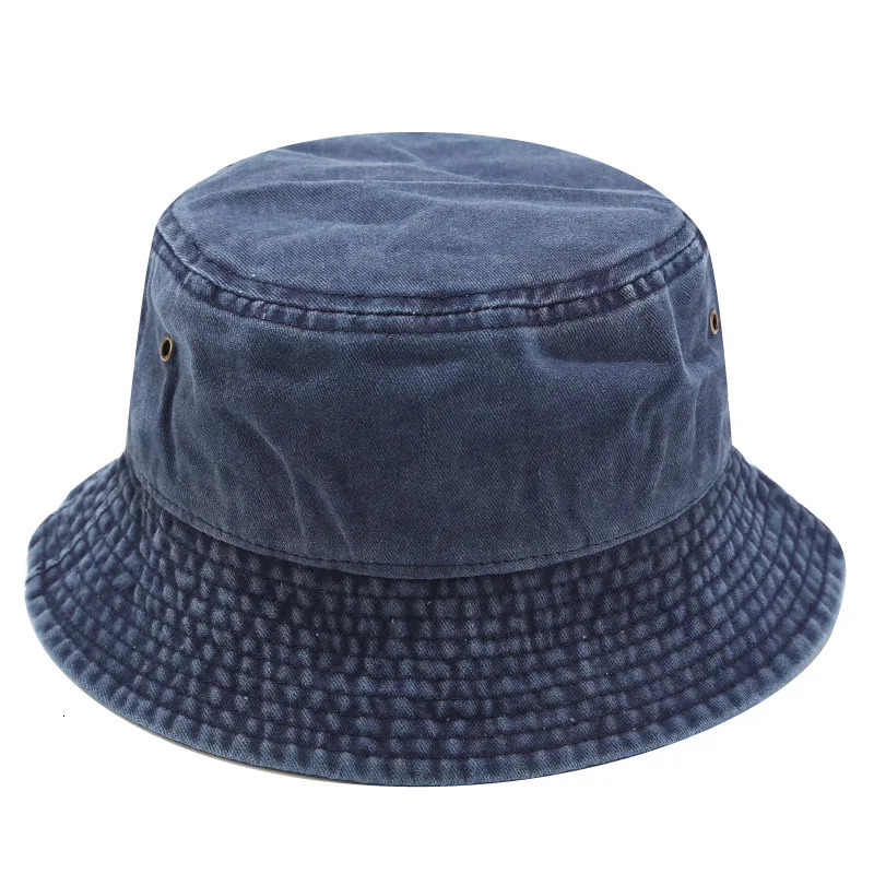 Fishermans Hat Retro Denim Bucket Outdoor Mens and Womens Cotton Washed Panama Fashion Hip Hop Gorros Bob 250304