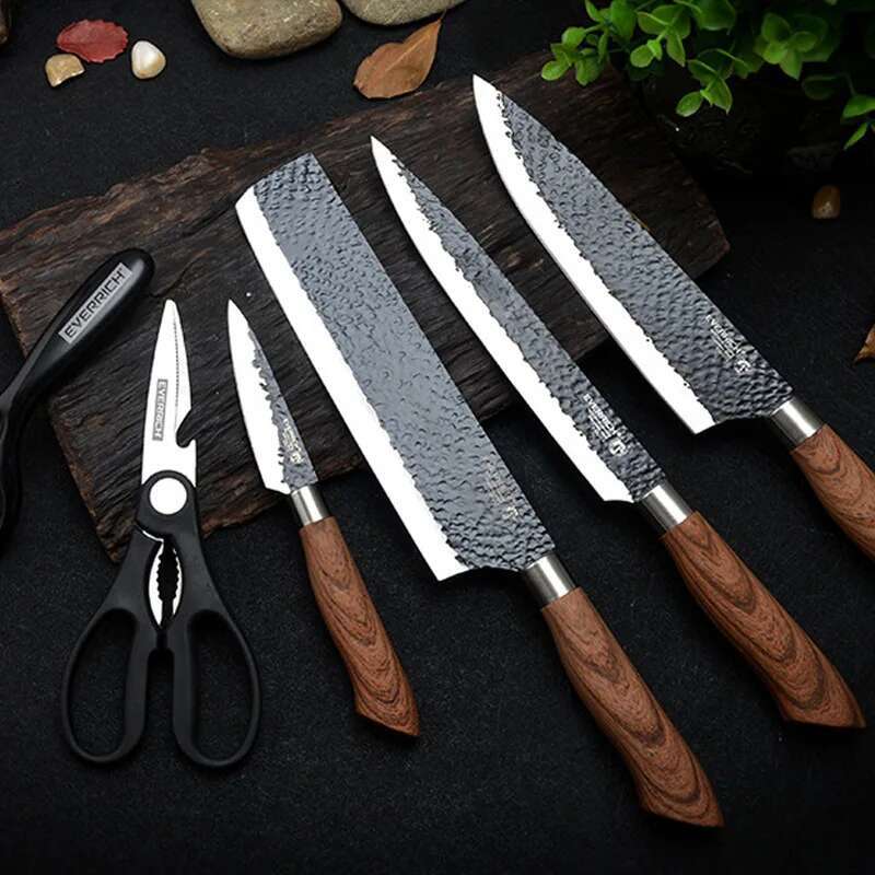 Stainless Steel Knives Set Tools Forged Kitchen Scissors Ceramic Peeler Chef Slicer Nakiri Paring Knife Gift Case
