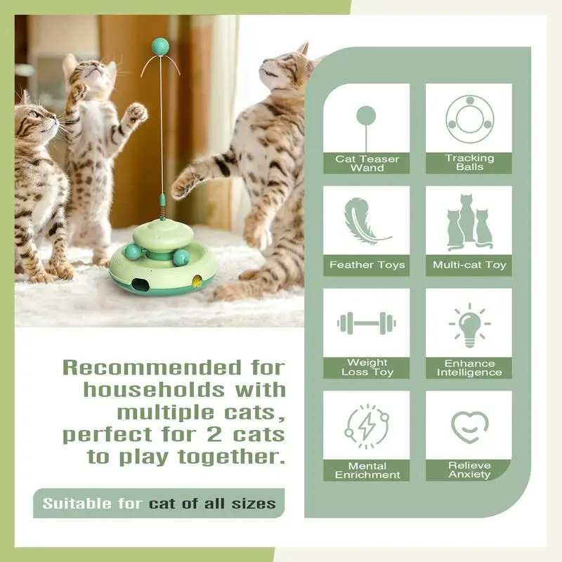 Rotating Cat Teasing Colorful Cat Self Entertainment Toy Portable Animal Rich Ball Fun Pet Supplies 250317
