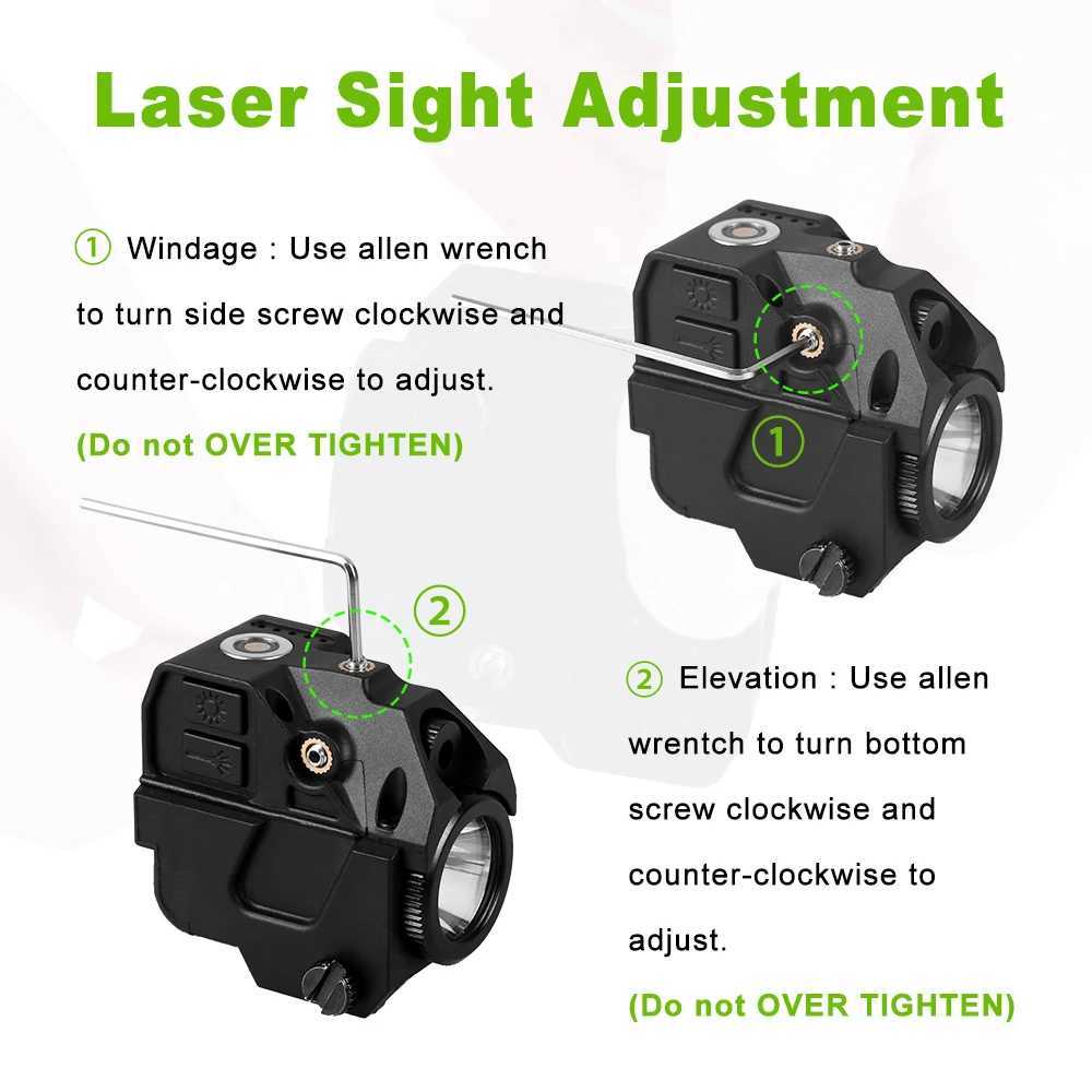 Pistol laser light combination 500 lumens flash laser visual charging compact weapon gun light for gloves torches outdoor use X250317