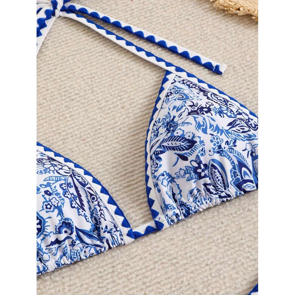 Ethnic Style Broken Grass Pattern Bikini