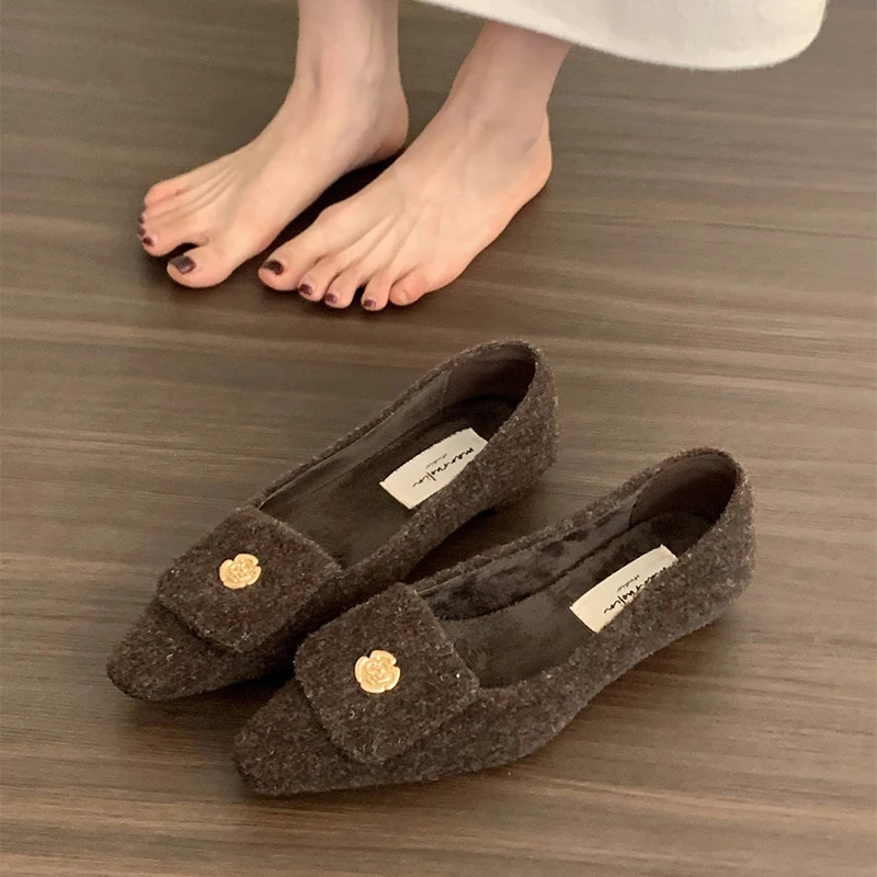 Designer Vintage Women Loafer Shoes Fashion Shallow Slip On Shoes 2025 Spring Autumn Elegant Low Heels Shoes 250317