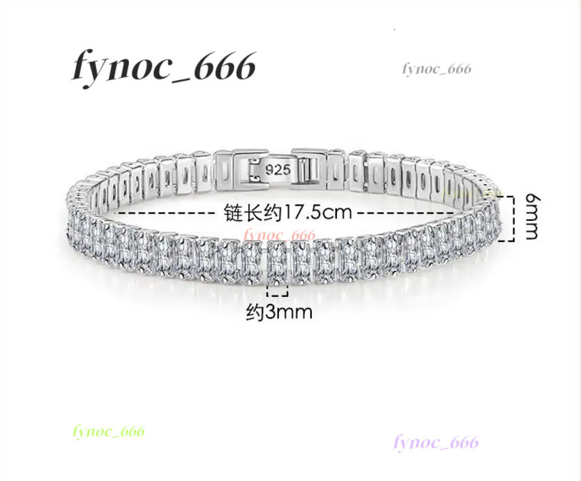 Real D Color Moissanite Tennis Bracelet For Women 2mm 3mm 4mm 5mm GRA Certified S925 Silver Lab Diamond Man Bracelet Plated 18K