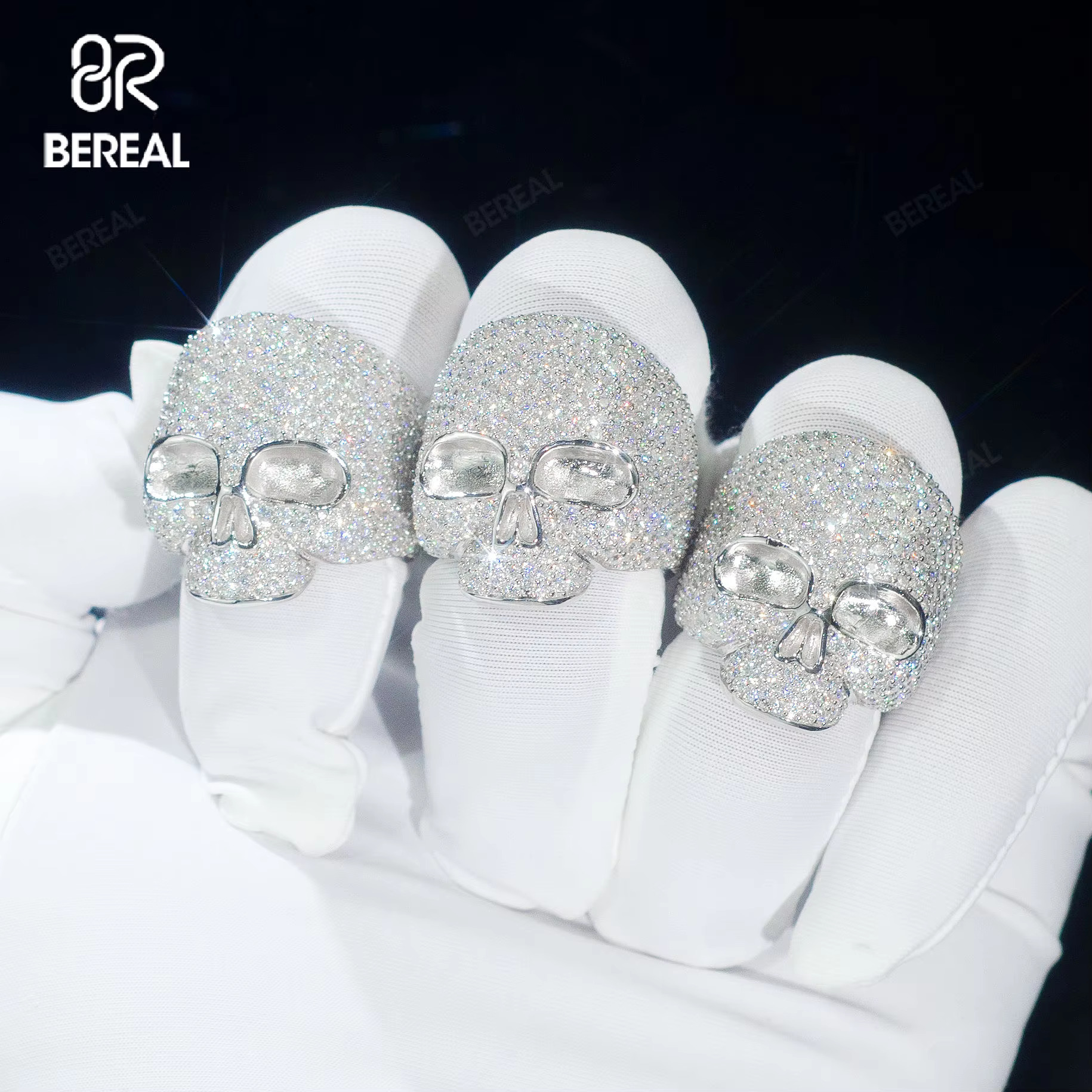 Wholesale Vvs Iced Out Moissanite Pass Diamond Test 14K Gold Men 925 Silver Ring Hip Hop Cuban Link Star Skull Rings Jewelry Men