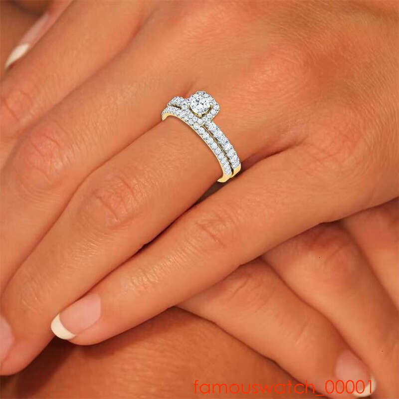 2 Ct Simple Circular Cut Engagement Women's Card Set, Silica Ring