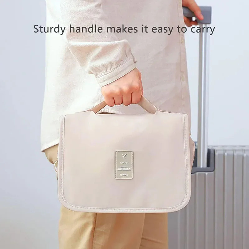 Travel Makeup Bag Waterproof Toiletries Organizer High Quality Women Neceser Bathroom Hook Wash Pouch Hook Makeup Storage Bag250314bj