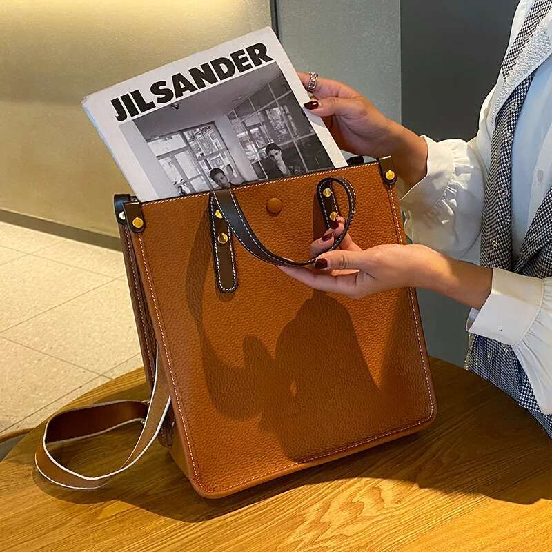 2023 New Women's Briefcase Handbag Genuine Leather Large Capacity Tote Female Business Portable Messenger Lady Shoulder Bag