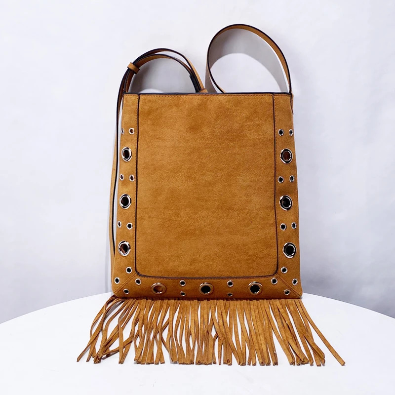 Rivet Tassel Messenger Bags For Women er Handbags And Purses In Bohemian Faux Suede Shoulder Crossbody 250313