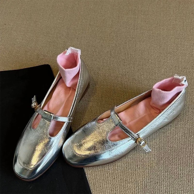 Fashion Women Ballet Dance Slip On Cross Strap Loafers Black Brown Flat Low Heels Autumn Spring Dress Shallow Mary Jane Shoes R250317