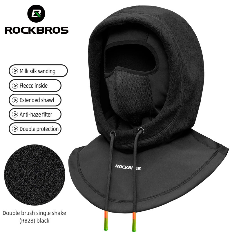 ROCKBROS Winter Cycling Mask Fleece Thermal Keep Warm Windproof Full Face Mask Balaclava Ski Mask Fishing Skiing Hat Headwear 250317